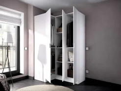 Vente-unique Kledingkast-Hoekkast Met 3 Deuren - L132 Cm - Wit - Listowel