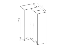 Vente-unique Kledingkast-Hoekkast Met 5 Deuren - L173 Cm - Wit - Listowel