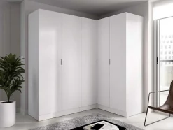 Vente-unique Kledingkast-Hoekkast Met 5 Deuren - L173 Cm - Wit - Listowel