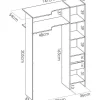 Vente-unique Aanbiedingen: Slaapkamer & Kantoor-Hoekkledingkast Met Gordijn En 1 Deur - Met Spiegel - L231 Cm - Wit En Grijs - Bertrand