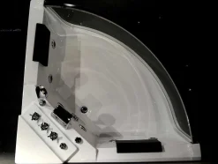 Shower & Design Massagebad-Hoekmassagebad Met Glazen Wand - 2 Personen - 330 L - 138X 138X 63 Cm - Evelina
