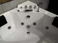 Shower & Design Massagebad-Hoekmassagebad Met Glazen Wand - 2 Personen - 330 L - 138X 138X 63 Cm - Evelina