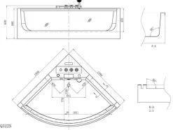 Shower & Design Massagebad-Hoekmassagebad Met Glazen Wand - 2 Personen - 330 L - 138X 138X 63 Cm - Evelina