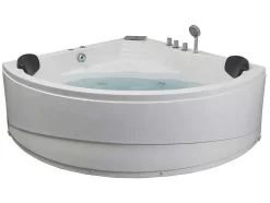 Shower & Design Massagebad-Hoekmassagebad Met Watervalsysteem Aglena - 2 Personen - 350 L - 150 X 150 X 60 Cm
