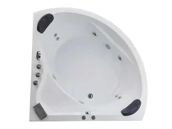 Shower & Design Massagebad-Hoekmassagebad Met Watervalsysteem Aglena - 2 Personen - 350 L - 150 X 150 X 60 Cm
