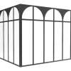 Vente-unique Glazen Binnenraam-Hoekraam Werkplaats Met Art-Decostijl Van Gepoedercoat Aluminium L180 X B180 X H130 Cm - Zwart - Arcadea