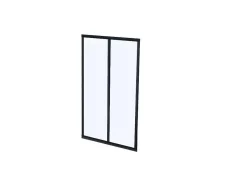 Vente-unique Glazen Binnenraam-Hoekraam Werkplaats Van Gepoedercoat Aluminium - L180 X B60 X H130 Cm - Zwart - Bayview