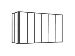 Vente-unique Glazen Binnenraam-Hoekraam Werkplaats Van Gepoedercoat Aluminium - L180 X B60 X H130 Cm - Zwart - Bayview