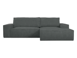 Vente-unique Fluweel / Suede-Hoekslaapbank Amelia Van Pascal Morabito - Ribfluweel - Antracietgrijs - Hoek Rechts