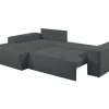 Vente-unique Aanbiedingen: Zitbank & Fauteuil-Hoekslaapbank Amelia Van Pascal Morabito - Ribfluweel - Antracietgrijs - Hoek Links