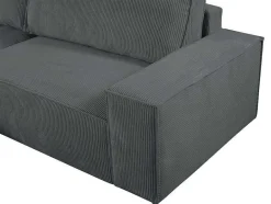 Vente-unique Aanbiedingen: Zitbank & Fauteuil-Hoekslaapbank Amelia Van Pascal Morabito - Ribfluweel - Antracietgrijs - Hoek Links