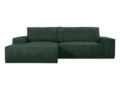 Vente-unique Aanbiedingen: Zitbank & Fauteuil-Hoekslaapbank Amelia Van Pascal Morabito - Ribfluweel - Spargroen - Hoek Links