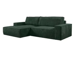 Vente-unique Aanbiedingen: Zitbank & Fauteuil-Hoekslaapbank Amelia Van Pascal Morabito - Ribfluweel - Spargroen - Hoek Links