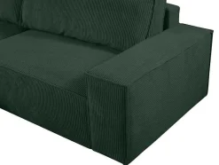Vente-unique Aanbiedingen: Zitbank & Fauteuil-Hoekslaapbank Amelia Van Pascal Morabito - Ribfluweel - Spargroen - Hoek Links