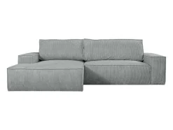 Vente-unique Aanbiedingen: Zitbank & Fauteuil-Hoekslaapbank Amelia Van Pascal Morabito - Ribfluweel - Lichtgrijs - Hoek Links
