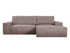 Vente-unique Aanbiedingen: Zitbank & Fauteuil-Hoekslaapbank Amelia Van Pascal Morabito - Ribfluweel - Lichtpaars - Hoek Rechts