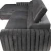 Vente-unique Speciale Modellen Zitbanken & Fauteuils-Hoekslaapbank Larica - Stof - Antraciet - Hoek Links