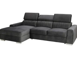 Vente-unique Speciale Modellen Zitbanken & Fauteuils-Hoekslaapbank Larica - Stof - Antraciet - Hoek Links