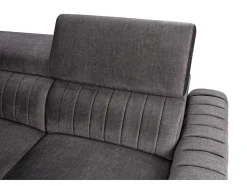 Vente-unique Speciale Modellen Zitbanken & Fauteuils-Hoekslaapbank Larica - Stof - Antraciet - Hoek Links