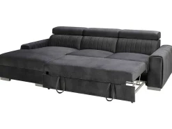 Vente-unique Speciale Modellen Zitbanken & Fauteuils-Hoekslaapbank Larica - Stof - Antraciet - Hoek Links