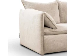 Vente-unique Vierzitsbank-Hoekslaapbank Teodora Van Pascal Morabito - Ribfluweel - Beige - Hoek Rechts