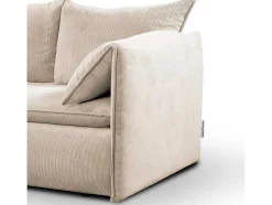 Vente-unique Hoekbank-Hoekslaapbank Teodora Van Pascal Morabito - Ribfluweel - Beige - Hoek Links