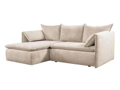 Vente-unique Hoekbank-Hoekslaapbank Teodora Van Pascal Morabito - Ribfluweel - Beige - Hoek Links