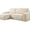 Vente-unique Zitbank-Hoekslaapbank Van Teddy Stof - Beige - Hoek Links - Amelia Van Pascal Morabito
