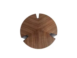Angel Cerda Bijzettafel-Hoektafel In Notenhout En Zwart Staal 2117