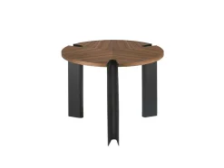 Angel Cerda Bijzettafel-Hoektafel In Notenhout En Zwart Staal 2117