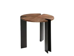 Angel Cerda Bijzettafel-Hoektafel In Notenhout En Zwart Staal 2117