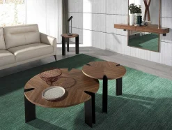Angel Cerda Bijzettafel-Hoektafel In Notenhout En Zwart Staal 2117