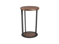 Angel Cerda Bijzettafel-Hoektafel In Walnoothout En Zwart Staal 2116