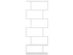 Vente-unique Boekenkast & Vitrine-Hoge Stellingkast Tomini - 6 Vakken - Kleur: Wit