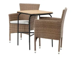 Vente-unique Loungeset-Holmbeck Tuinmeubelset Tafel, 2 Stoelen Naturel.