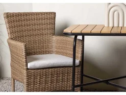 Vente-unique Loungeset-Holmbeck Tuinmeubelset Tafel, 2 Stoelen Naturel.