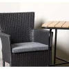 Vente-unique Loungeset-Holmbeck Tuinmeubelset Tafel, 2 Stoelen Naturel,Zwart.