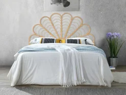 Vente-unique Hoofdeinde En Brugkast-Hoofdbord 140 Cm - Rotan - Naturel - Flosia