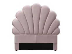 Vente-unique Kindermeubel-Hoofdbord In Schelpvorm - 120 Cm - Fluweel - Roze - Moana
