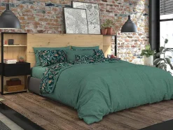 Vente-unique Hoofdeinde En Brugkast-Hoofdeinde Met Nachtkastjes Mista - 160 Cm - Eiken En Zwart