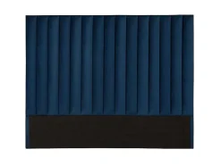 Vente-unique Hoofdeinde En Brugkast-Hoofdeinde Sarah Met Verticale Naden - 140 Cm - Fluweel - Donkerblauw