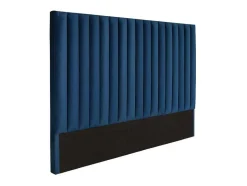 Vente-unique Hoofdeinde En Brugkast-Hoofdeinde Sarah Met Verticale Naden - 160 Cm - Fluweel - Donkerblauw