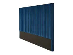 Vente-unique Hoofdeinde En Brugkast-Hoofdeinde Sarah Met Verticale Naden - 160 Cm - Fluweel - Donkerblauw