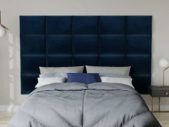 PASCAL MORABITO Hoofdeinde En Brugkast-Hoofdeinde Wandpanelen Bartel - 200 Cm - Fluweel - Blauw - Van