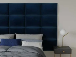 PASCAL MORABITO Hoofdeinde En Brugkast-Hoofdeinde Wandpanelen Bartel - 200 Cm - Fluweel - Blauw - Van