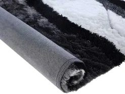 OZAIA Aanbiedingen: Woonaccessoires-Hoogpolig Tapijt Ecume - Hand Getuft - Zwart En Wit - 200 X 290 Cm