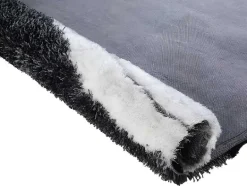 OZAIA Aanbiedingen: Woonaccessoires-Hoogpolig Tapijt Ecume - Hand Getuft - Zwart En Wit - 200 X 290 Cm