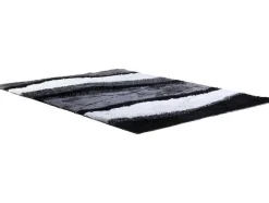 OZAIA Woonkamertapijt-Hoogpolig Tapijt Ecume - Hand Getuft - Zwart En Wit - 160 X 230 Cm