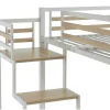 Vente-unique Aanbiedingen: Slaapkamer & Kantoor-Hoogslaper 140 X 200 Cm - Metaal En Mdf - Wit - Jogui