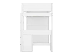 Vente-unique Kinderbed-Hoogslaper 90 X 200 Cm Met Bureau + 2 Laden - Kledingkast Met Schuifdeur - Mdf Hout - Wit